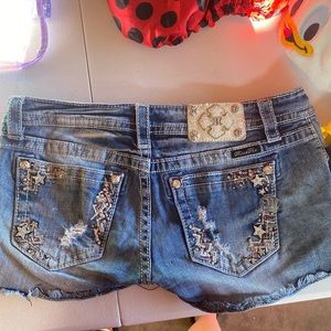 Red white and blue miss me shorts